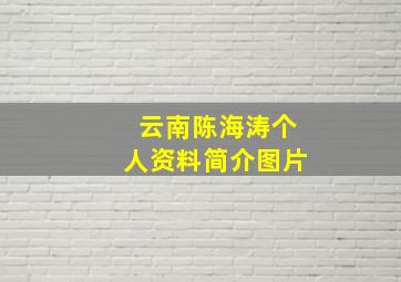 云南陈海涛个人资料简介图片