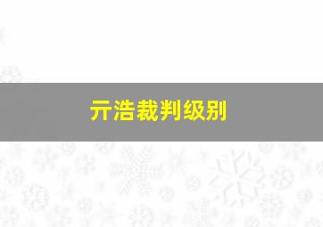 亓浩裁判级别