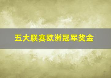 五大联赛欧洲冠军奖金