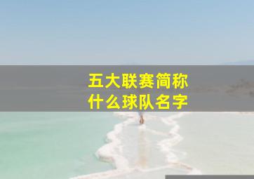 五大联赛简称什么球队名字