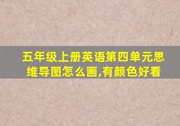 五年级上册英语第四单元思维导图怎么画,有颜色好看