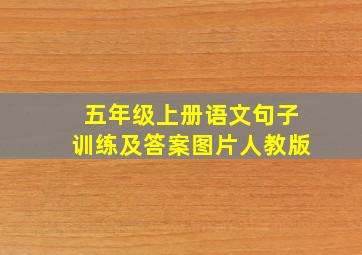 五年级上册语文句子训练及答案图片人教版