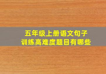 五年级上册语文句子训练高难度题目有哪些