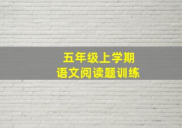 五年级上学期语文阅读题训练