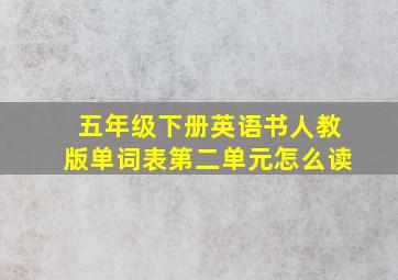 五年级下册英语书人教版单词表第二单元怎么读