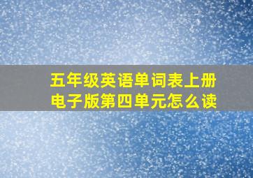 五年级英语单词表上册电子版第四单元怎么读