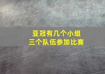 亚冠有几个小组三个队伍参加比赛