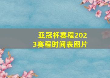 亚冠杯赛程2023赛程时间表图片