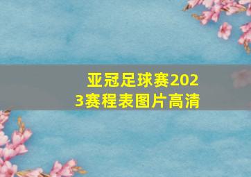 亚冠足球赛2023赛程表图片高清