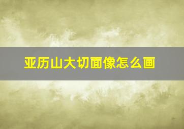 亚历山大切面像怎么画