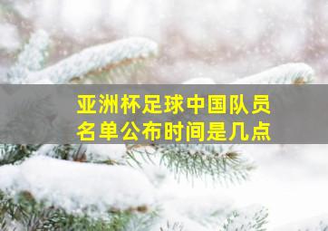 亚洲杯足球中国队员名单公布时间是几点