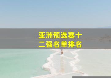 亚洲预选赛十二强名单排名