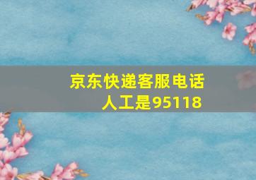 京东快递客服电话人工是95118