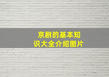 京剧的基本知识大全介绍图片