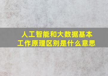 人工智能和大数据基本工作原理区别是什么意思