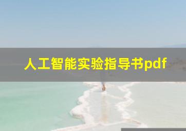 人工智能实验指导书pdf