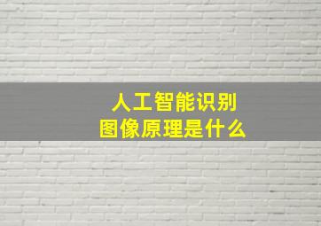 人工智能识别图像原理是什么