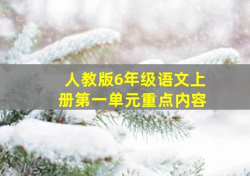 人教版6年级语文上册第一单元重点内容