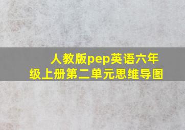 人教版pep英语六年级上册第二单元思维导图