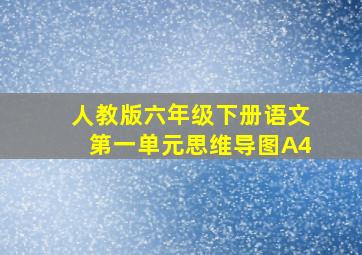 人教版六年级下册语文第一单元思维导图A4