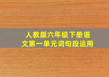 人教版六年级下册语文第一单元词句段运用