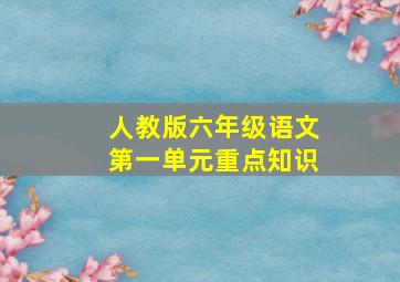 人教版六年级语文第一单元重点知识