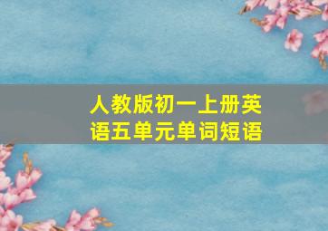 人教版初一上册英语五单元单词短语