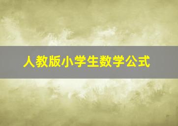 人教版小学生数学公式