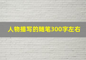 人物描写的随笔300字左右