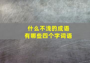 什么不浅的成语有哪些四个字词语