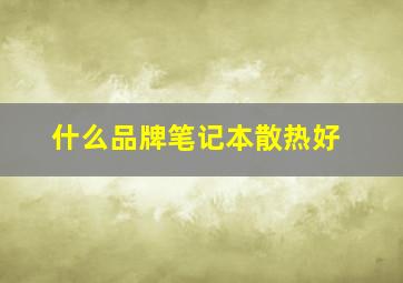 什么品牌笔记本散热好