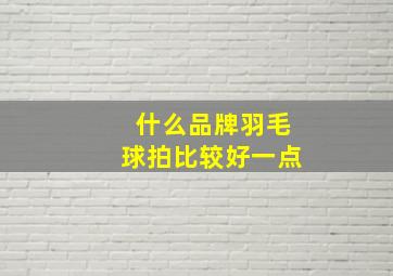 什么品牌羽毛球拍比较好一点