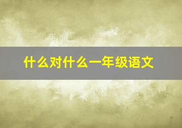 什么对什么一年级语文