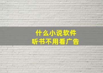 什么小说软件听书不用看广告