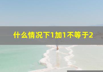 什么情况下1加1不等于2