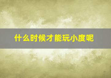 什么时候才能玩小度呢