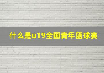 什么是u19全国青年篮球赛