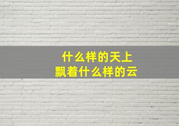 什么样的天上飘着什么样的云