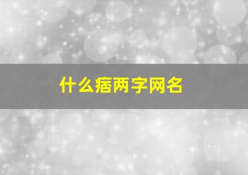 什么痞两字网名