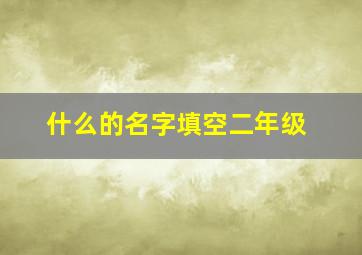 什么的名字填空二年级