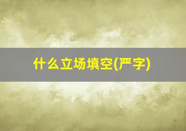 什么立场填空(严字)