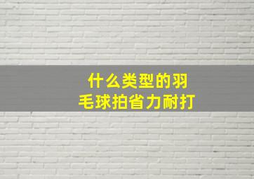 什么类型的羽毛球拍省力耐打