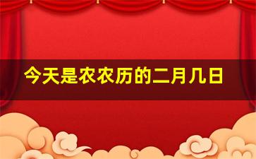 今天是农农历的二月几日