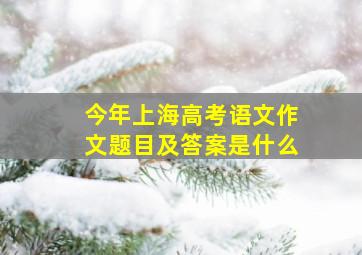 今年上海高考语文作文题目及答案是什么