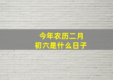 今年农历二月初六是什么日子