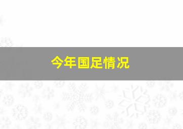 今年国足情况