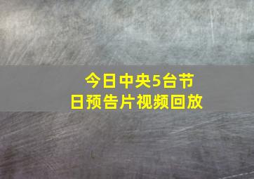 今日中央5台节日预告片视频回放