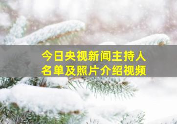 今日央视新闻主持人名单及照片介绍视频