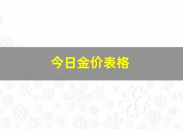 今日金价表格