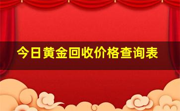 今日黄金回收价格查询表